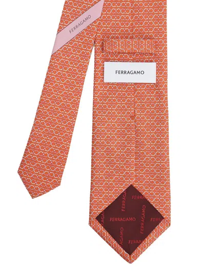 Ferragamo Silk Tie Ties And Bow Ties Orange