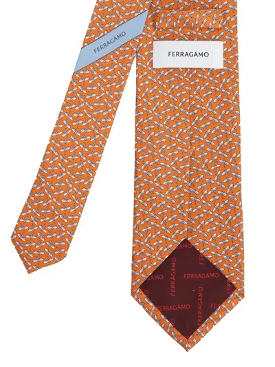 Ferragamo Silk Tie Ties And Bow Ties Orange
