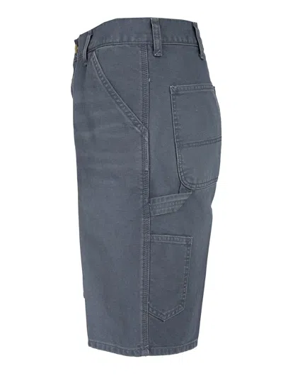 Carhartt Knee-length Shorts With Pockets And Belt Loops In Blue
