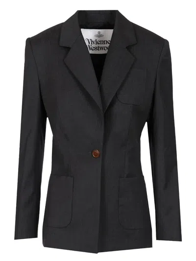 Vivienne Westwood Single-breasted Blazer Jackets Black In Black