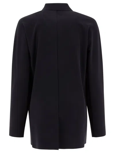 Max Mara Single-breasted Jersey Blazer Jackets Blue In Blue