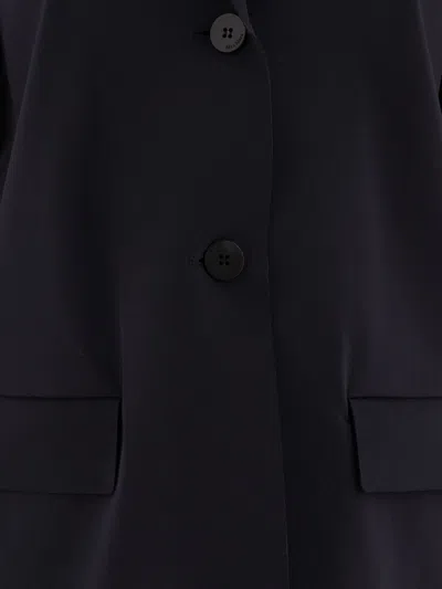 Max Mara Single-breasted Jersey Blazer Jackets Blue In Blue