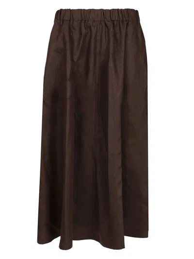 Brunello Cucinelli Skirt Glossy Linen Skirts Brown
