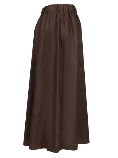 Brunello Cucinelli Skirt Glossy Linen Skirts Brown