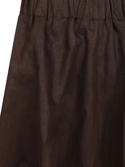 Brunello Cucinelli Skirt Glossy Linen Skirts Brown