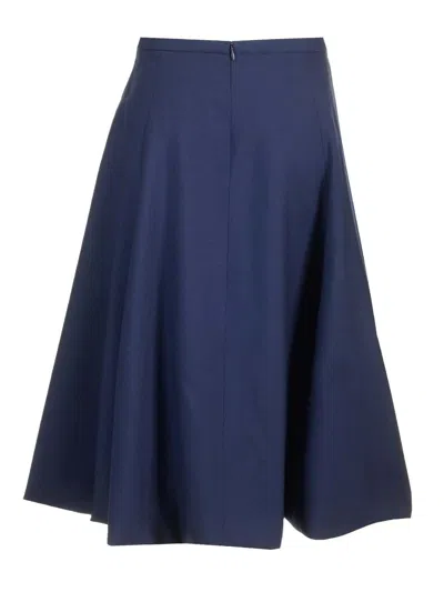 Marni Wool Midi Skirt In Blue