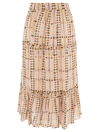 Isabel Marant Étoile Diya Ruffled Midi Skirt In Multi