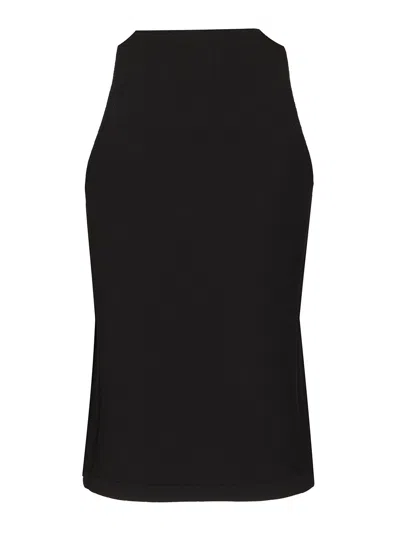 S Max Mara Slalom Knit Viscose Tank Top Tops Black In Black