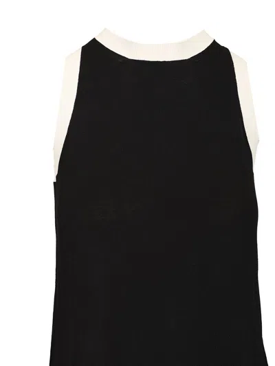 S Max Mara Slalom Knit Viscose Tank Top Tops Black In Black
