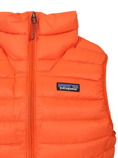 Patagonia Sleeveless Drawstring Down Jacket Coats Orange