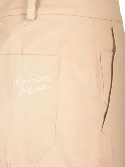 Maison Kitsuné Slim Fit Chino Trousers Beige In Neutral