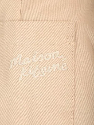 Maison Kitsuné Slim Fit Chino Trousers Beige In Neutral