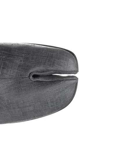 Maison Margiela Tabi Grey Branded Leather Slip On