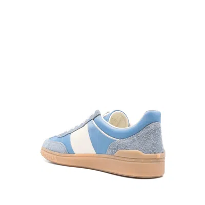 Valentino Upvillage Suede-trimmed Leather Sneakers In Blue