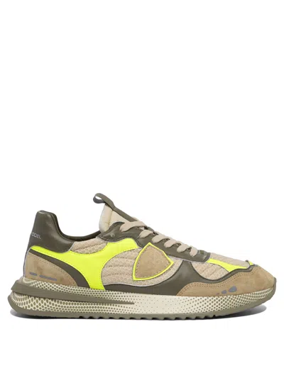 Philippe Model Olympique Neon Military Green Sneaker In Multi