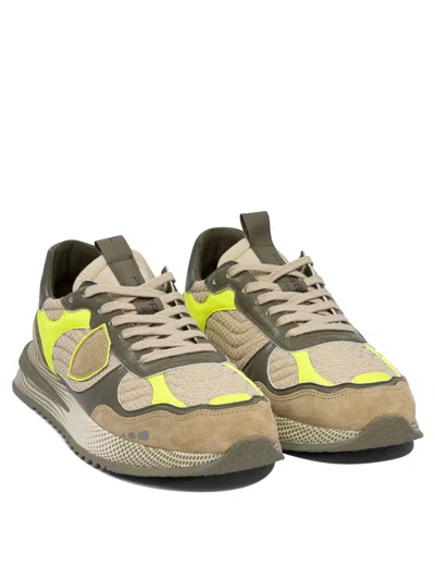 Philippe Model Olympique Neon Military Green Sneaker In Multi