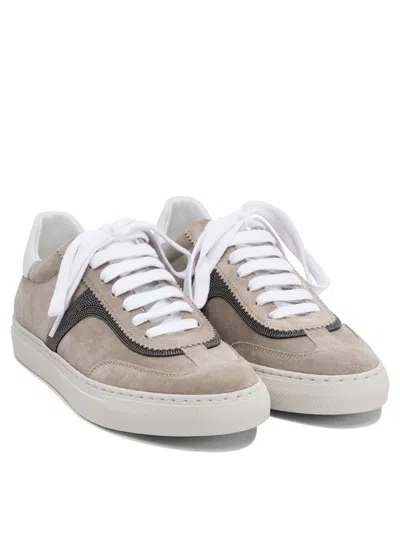 Brunello Cucinelli Women's Leather Slip-on Sneakers