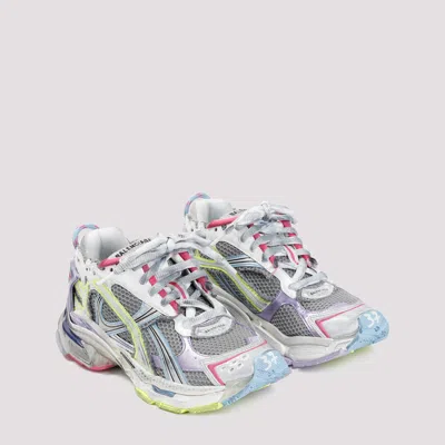 Balenciaga Multi-layered Grey Mesh Sneakers With Vibrant Accents In Multi