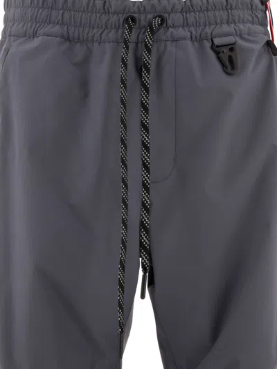 Moncler Dark Grey Polyester Padded Joggers In Gray