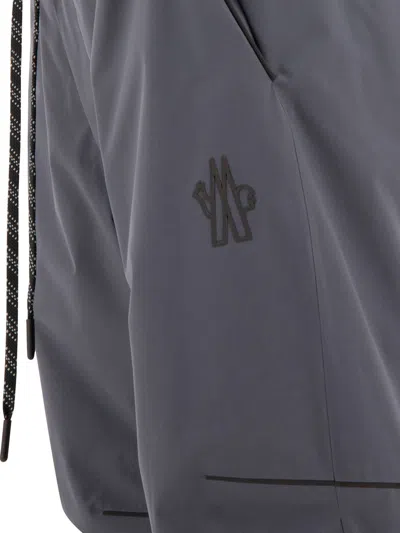 Moncler Dark Grey Polyester Padded Joggers In Gray