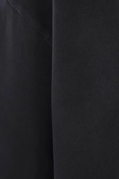 Amiri Black Crewneck T-shirt With Logo Lettering On Front And Rear In Blue