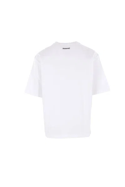 Dsquared2 Loose Fit Crew-neck T-shirt With Print In White