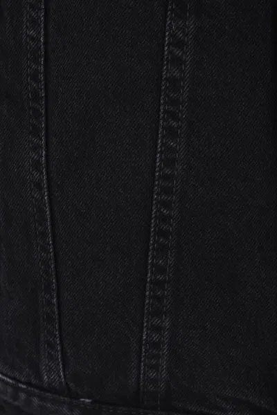 Dsquared2 Black Jacket With Classic Collar And Embossed Logo On The Front In Denim Man In Black
