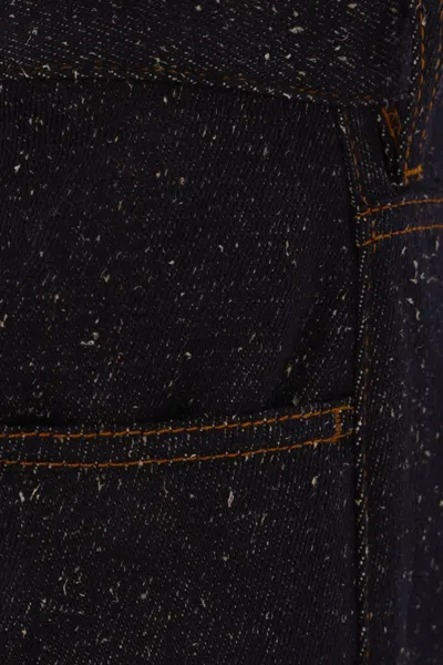 Burberry Cotton Blend Trouser With Metal Belt Loop In Blue