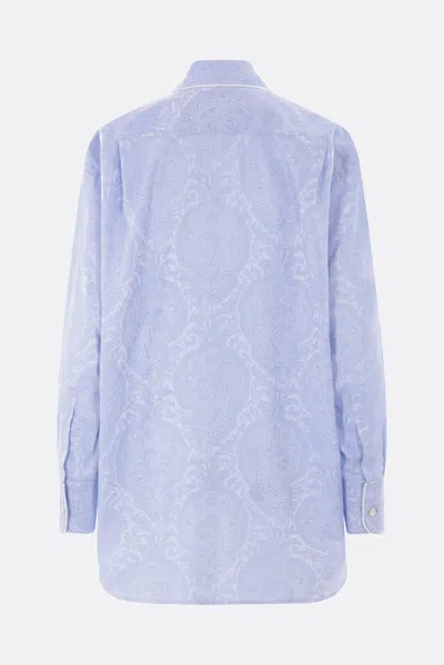Etro Button-up Shirt With Subtle Paisley Pattern In Blue