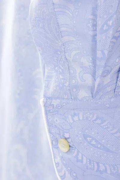 Etro Button-up Shirt With Subtle Paisley Pattern In Blue