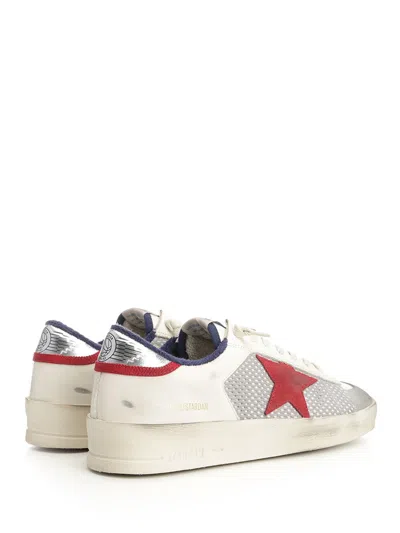 Golden Goose Stardan Leather And Net Upper Suede Toe And Star Laminated Heel Sneakers White