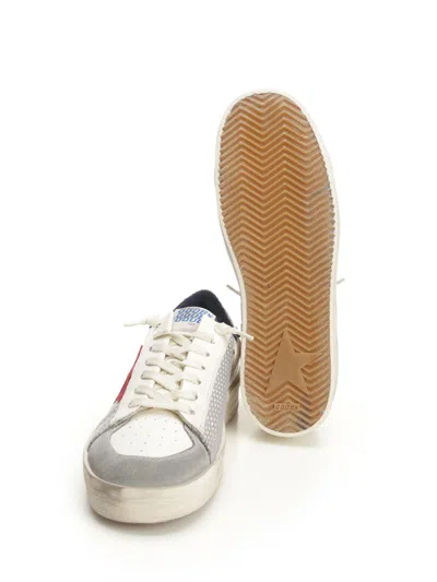 Golden Goose Stardan Leather And Net Upper Suede Toe And Star Laminated Heel Sneakers White