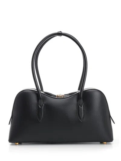 Stella Mccartney Stella Ryder Logo-embossed Embellished Textured Vegan Leather Tote In Black