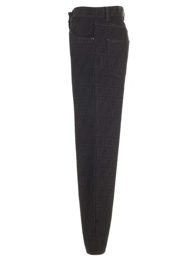 Fendi Straight Leg Jeans In Black