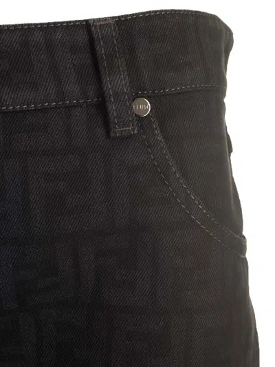 Fendi Straight Leg Jeans In Black