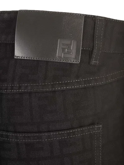 Fendi Straight Leg Jeans In Black