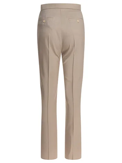Max Mara Straight-leg Trousers Beige In Gold