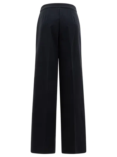 Max Mara Straight-leg Trousers With High Waistband In Blue