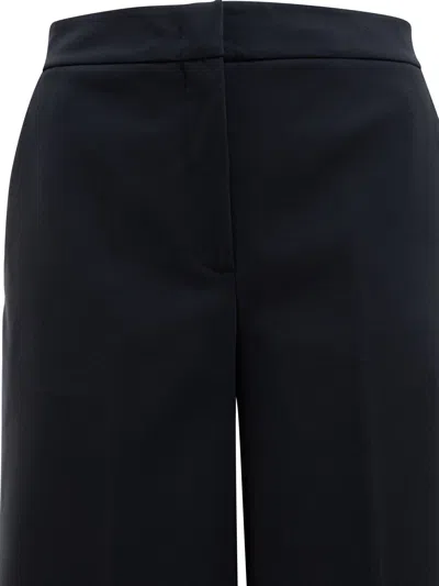 Max Mara Straight-leg Trousers With High Waistband In Blue