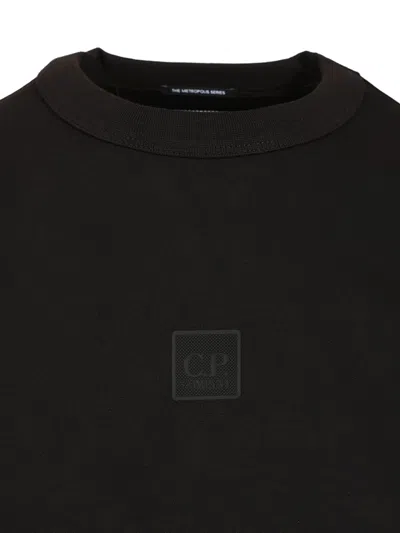 C.p. Company Metropolis Crewneck Logo Sweatshirt In Black