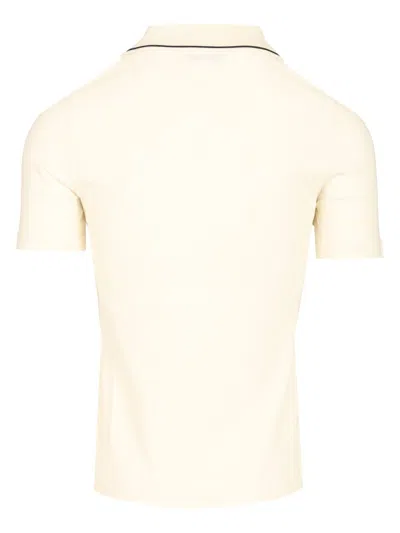 Moncler Stretch Piquet Polo Shirt White In Neutral