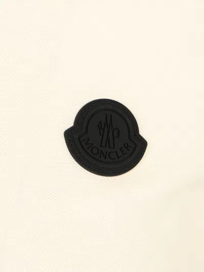 Moncler Stretch Piquet Polo Shirt White In Neutral