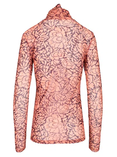 Dries Van Noten Stretch Tulle Turtleneck Knitwear Multicolor In Multi