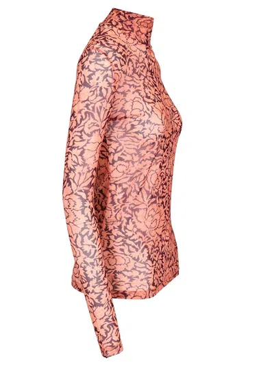 Dries Van Noten Stretch Tulle Turtleneck Knitwear Multicolor In Multi