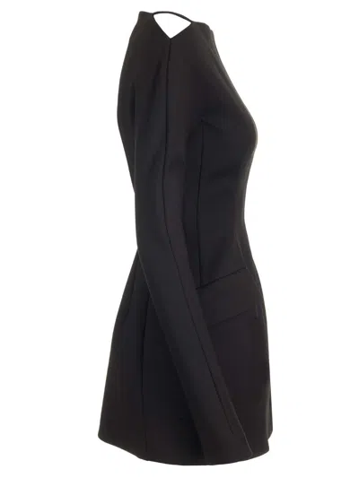 Sportmax Stretch Wool Gabardine Mini Dress Dresses Black In Black