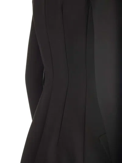 Sportmax Stretch Wool Gabardine Mini Dress Dresses Black In Black