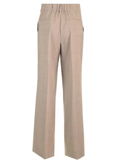 P.a.r.o.s.h Stretch Wool Gabardine Trousers Beige