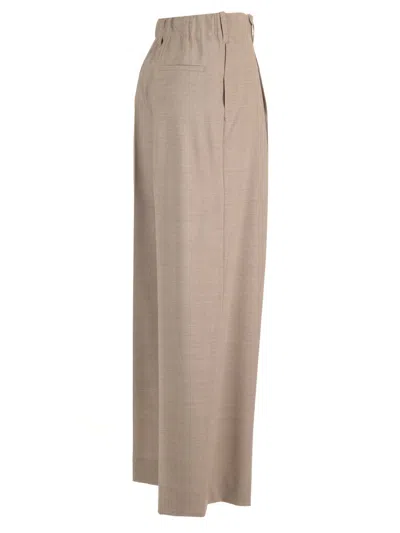 P.a.r.o.s.h Stretch Wool Gabardine Trousers Beige