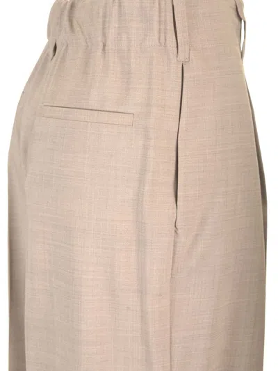 P.a.r.o.s.h Stretch Wool Gabardine Trousers Beige