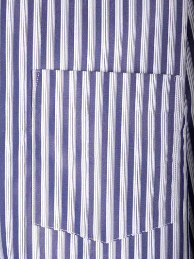 Comme Des Garçons Shirt Striped Shirt With Pocket Classic White In Blue